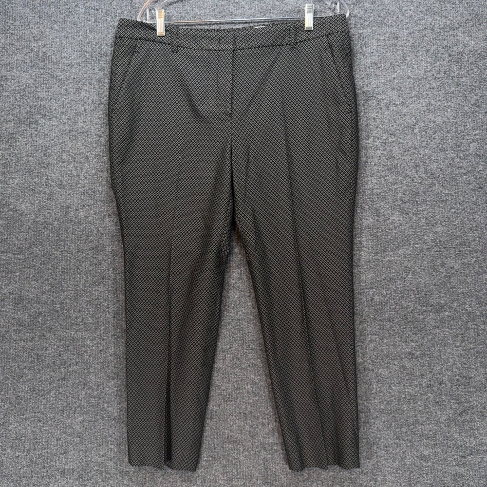 Gerard Darel Pants Womens 46 Black White Geometric Diamond Print Dress Trousers